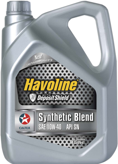 Havoline Synthetic Blend Sn 10w-40 Oil 4l - Havoline Fully Synthetic Oil (763x571), Png Download