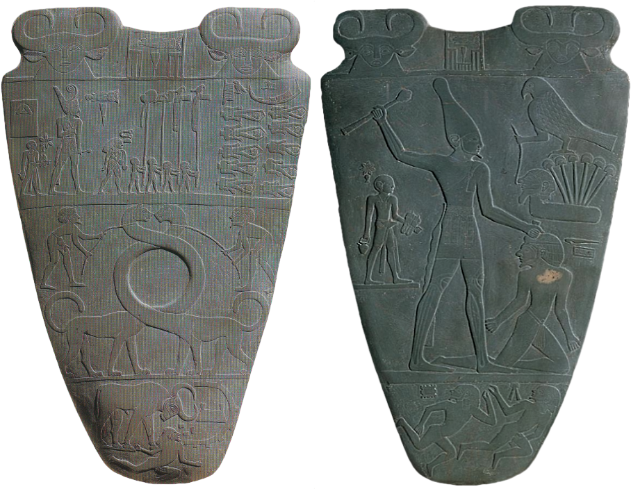 Both Sides Of The Narmer Palette Are Decorated With - Palette Of Narmer Hierakonpolis (928x703), Png Download