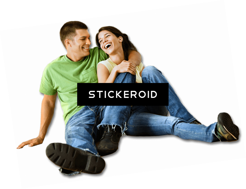 Couple Sitting - Couple Sitting Png (969x747), Png Download