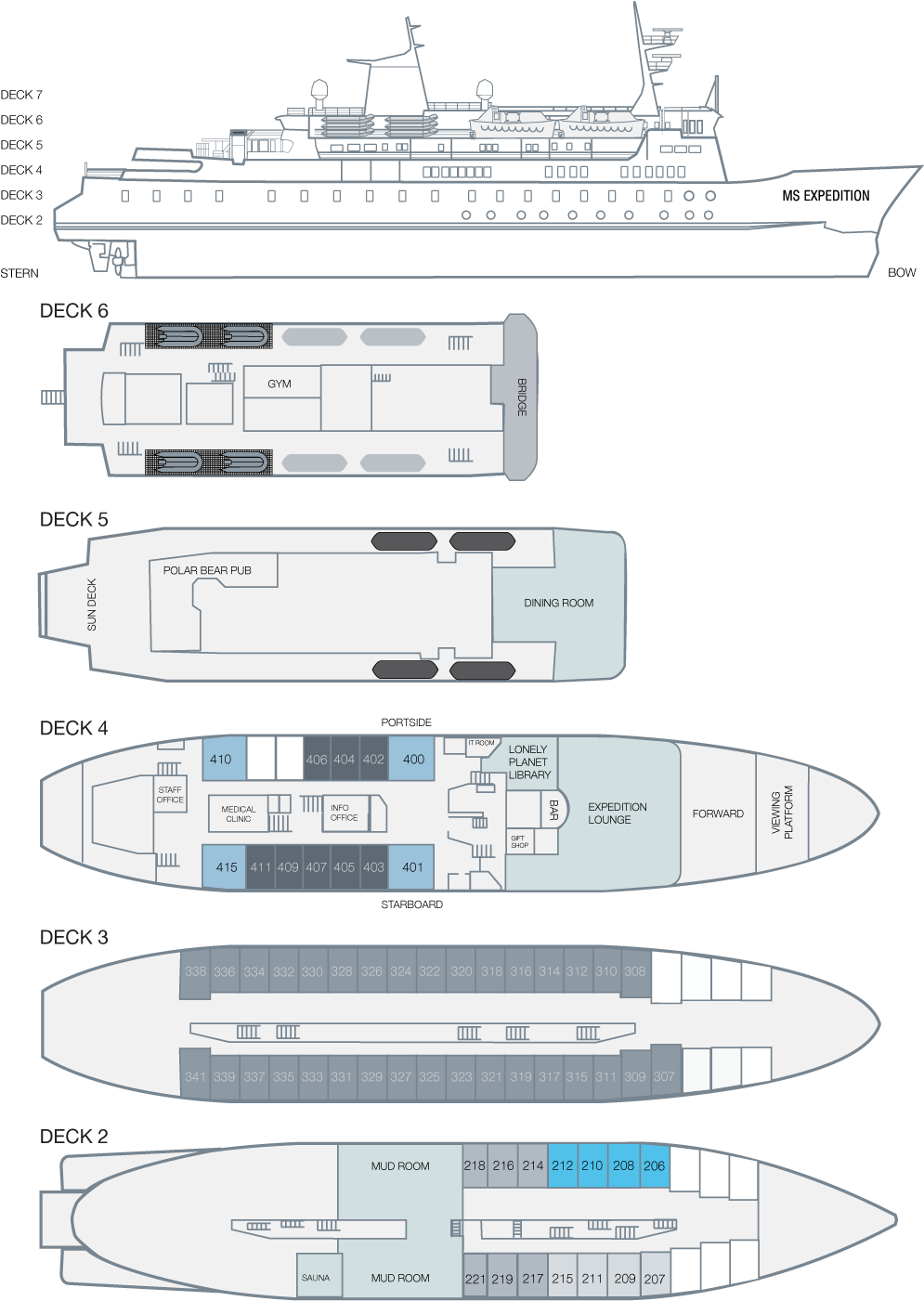 Expedition Deck Plan - Cruiseferry (1767x1413), Png Download