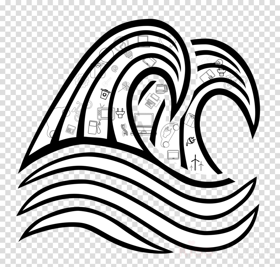 Download Png Of Black And White Waves Clipart Black - Waves Black And White Png (900x860), Png Download