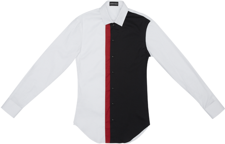 Emporio Armani Slim Fit Shirt - Long-sleeved T-shirt (1584x780), Png Download