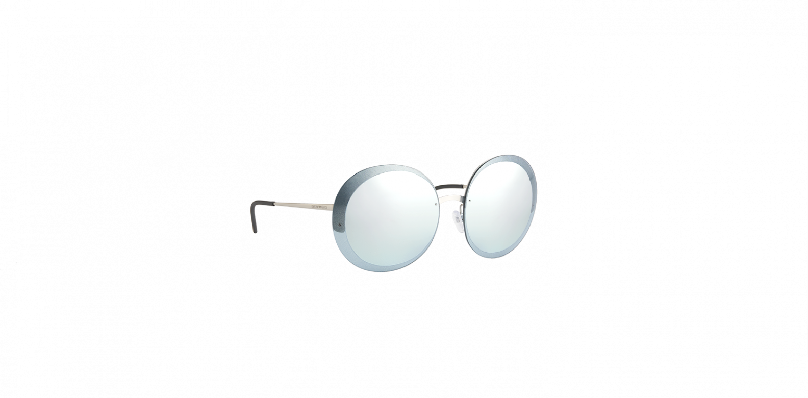 Emporio Armani Round Mirrored Round Sunglasses - Reflection (1584x780), Png Download