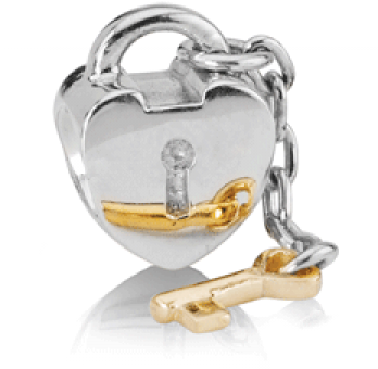 La Llave De Mi Corazón - Pandora Key To My Heart 14k & Silver Charm (600x600), Png Download
