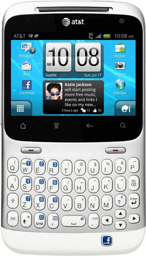 The Htc Status Is At&t's First Device With A Dedicated - Htc Cha Cha (500x1000), Png Download