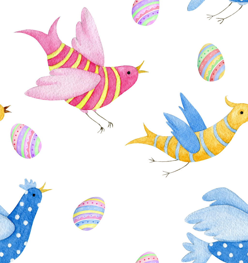 Cartoon Bird Background - Watercolor Painting (1024x1083), Png Download