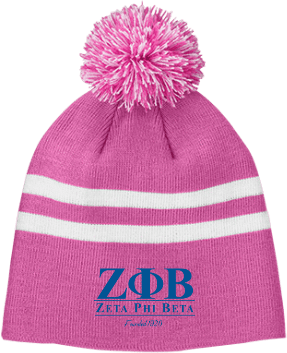Zeta Phi Beta Team 365 Striped Pom Beanie - Lol No One Likes You Tt122 Team 365 Striped Pom Beanie (1155x1155), Png Download