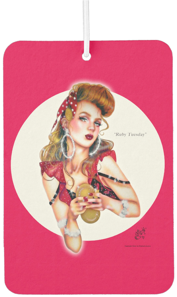 Ruby Tuesday By Elizabeth Austin Air Freshener - Karminroter Dienstag Durch Gruß-karte Elizabeth Grußkarte (1198x1198), Png Download