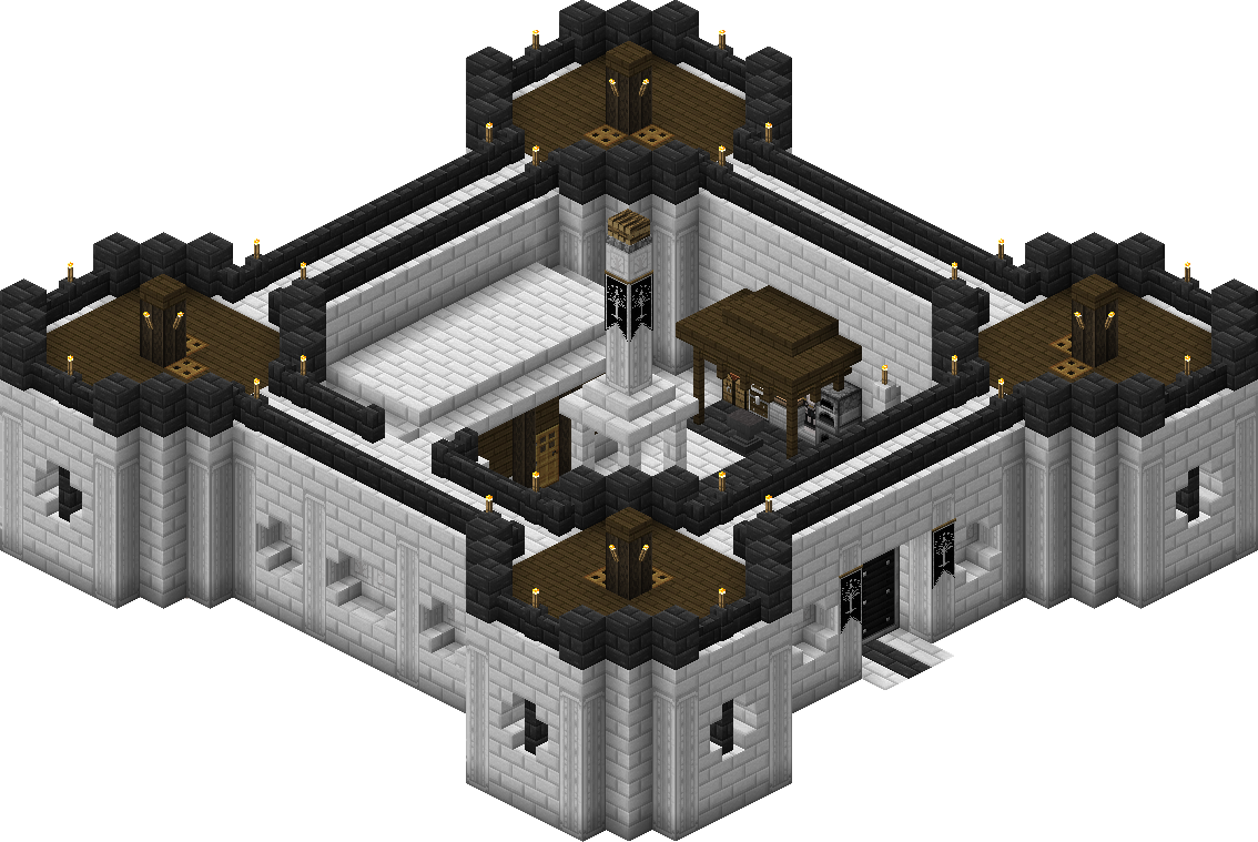Gondorfortress - Minecraft Lotr Fortress (1134x759), Png Download