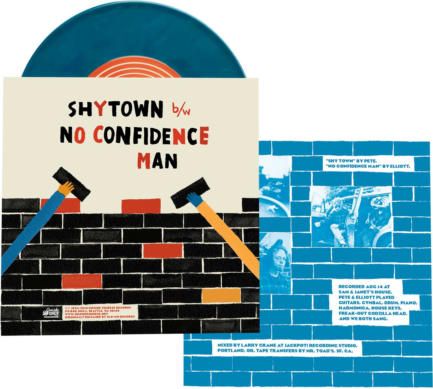 New Cover Art For Vinyl Reissues - Elliott Smith And Pete Krebs - Shytown/no Confidence (1500x1360), Png Download