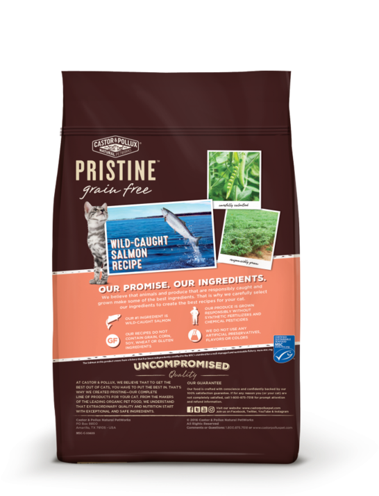 Castor And Pollux Pristine Grain Free Wild Caught Salmon - Pristine Grain Free Wild Caught Salmon & Chickpea (800x800), Png Download