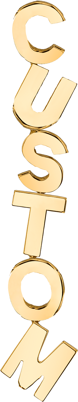 Custom Gold Letter Earring - Brass (1800x1800), Png Download