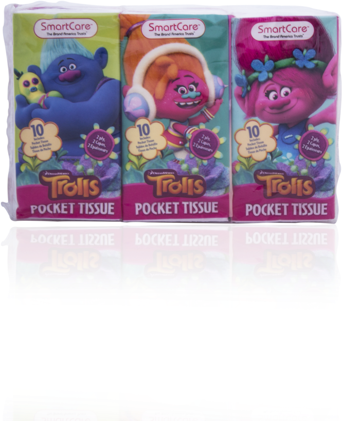 Trolls Pocket Tissues - Case Of 24 Pt09030 (928x1200), Png Download