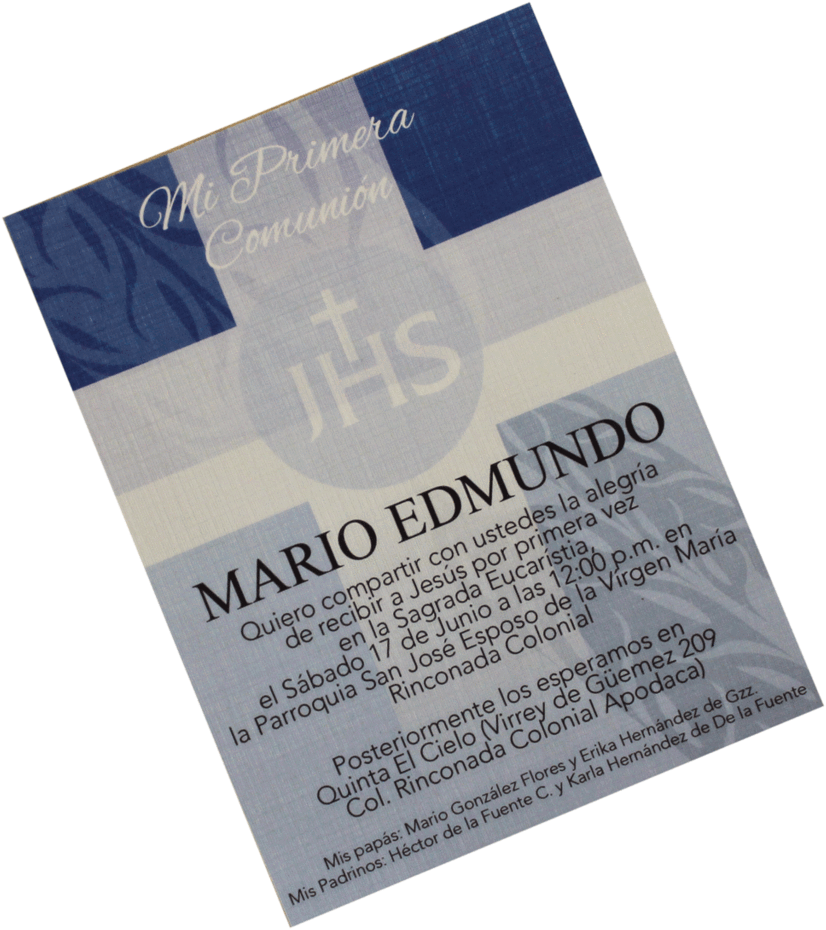 Invitación Primera Comunión - Invitation (1024x1024), Png Download