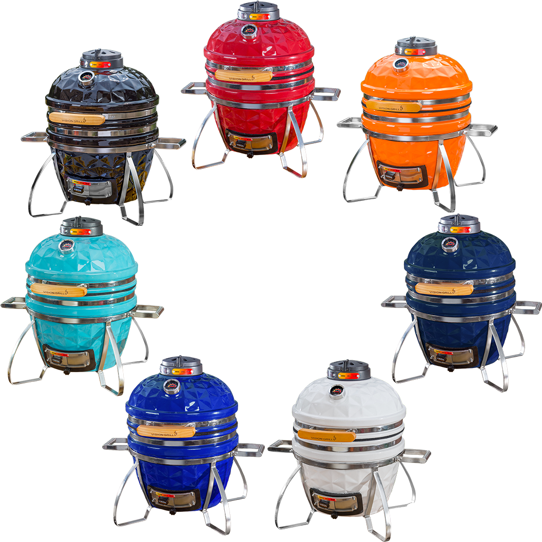 Kamado Grills - Vision Grills Diamond Cut Cadet, Crimson Red (1080x1080), Png Download