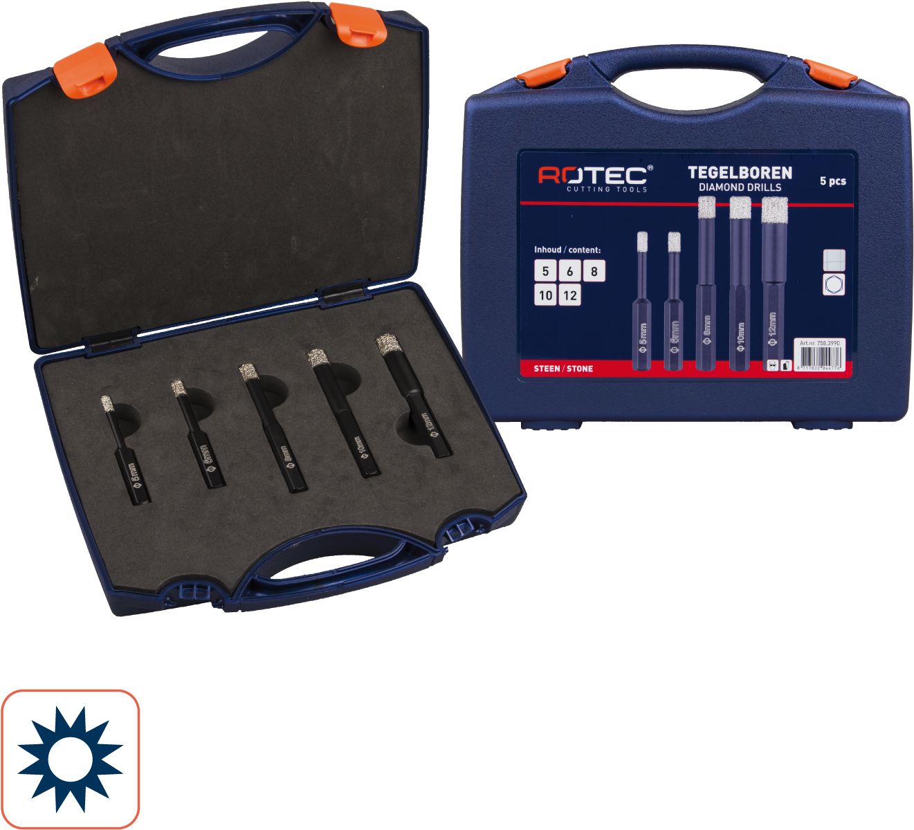 Tile Drill Bit Set, In Abs-cassette - Set Tool (1560x1300), Png Download