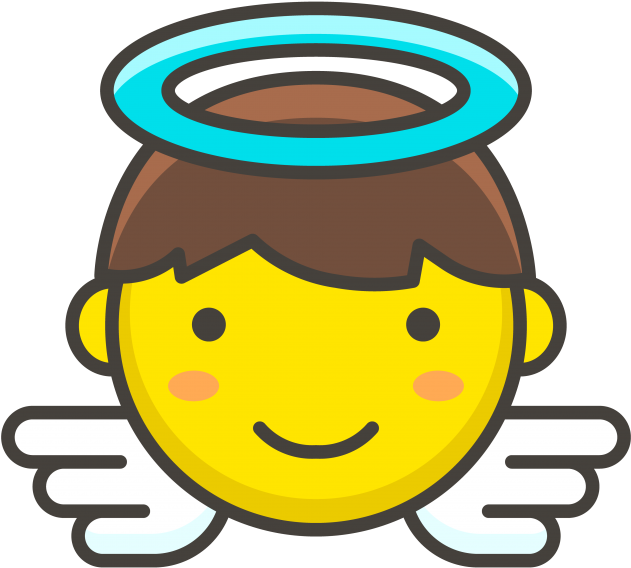 Baby Angel Emoji (866x650), Png Download