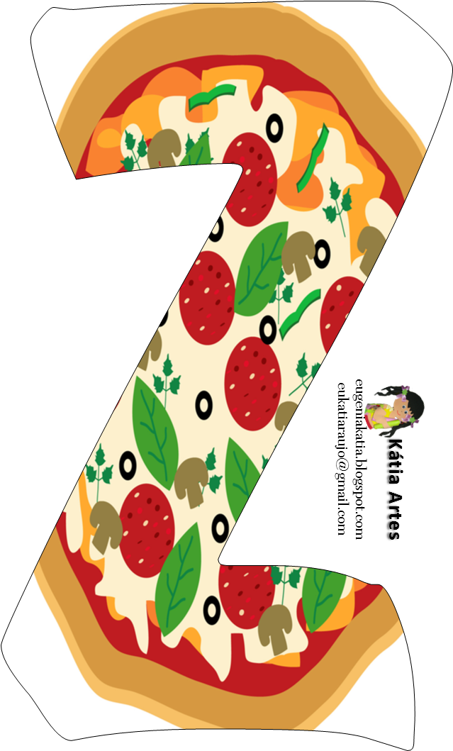 Oh My Alfabetos - Letras Y Numeros De Pizza (639x1059), Png Download