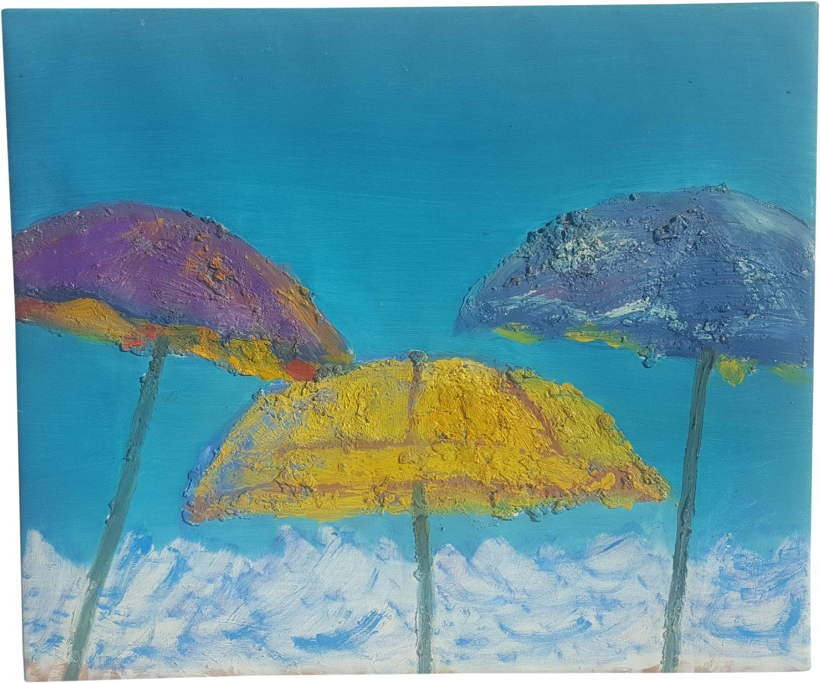 Original Palm Beach Acrylic On Canvas Chairish - Acrylic Paint (2980x2483), Png Download