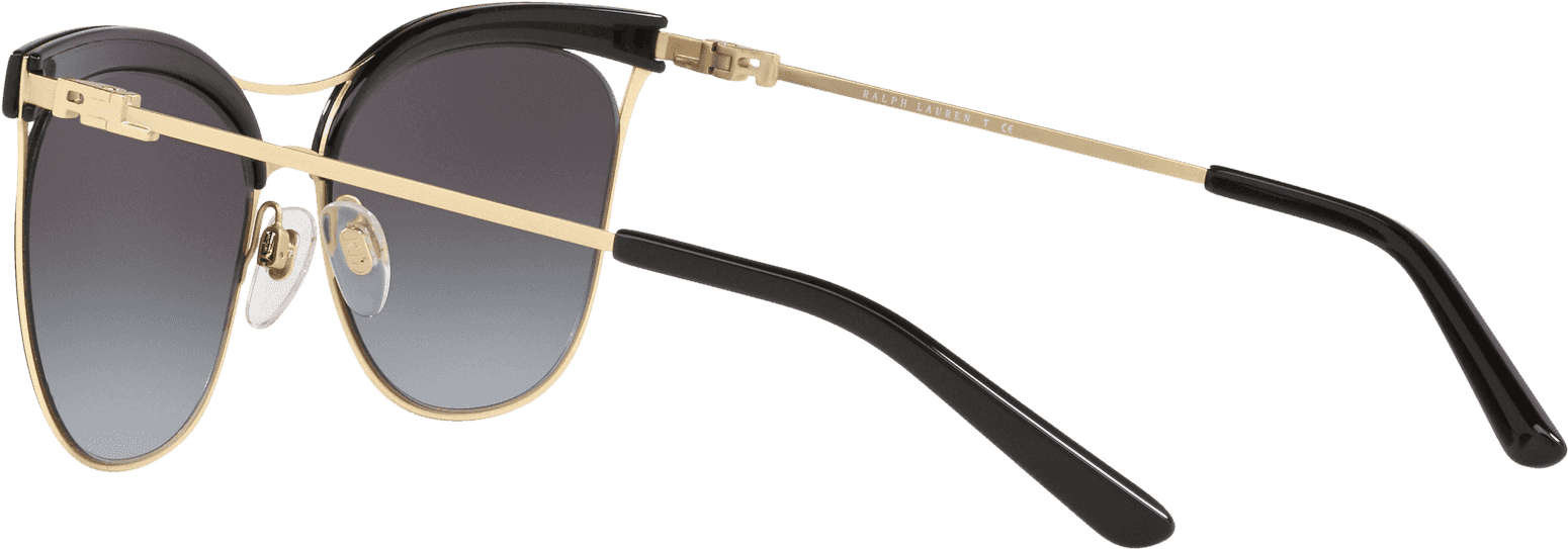 Metal Cateye Sunglasses In Black Sanded Light Gold - Aviator Sunglasses (1920x2000), Png Download