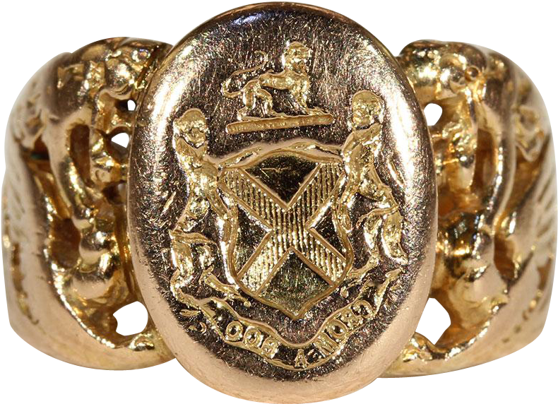 Antique Gold Intaglio Ring From The Duke Of Leinster, - Bracelet (789x789), Png Download