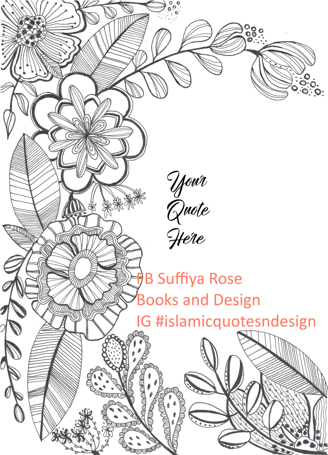Floral Lines Illustration By Suffiya Rose Books And - Line Art (1163x1600), Png Download