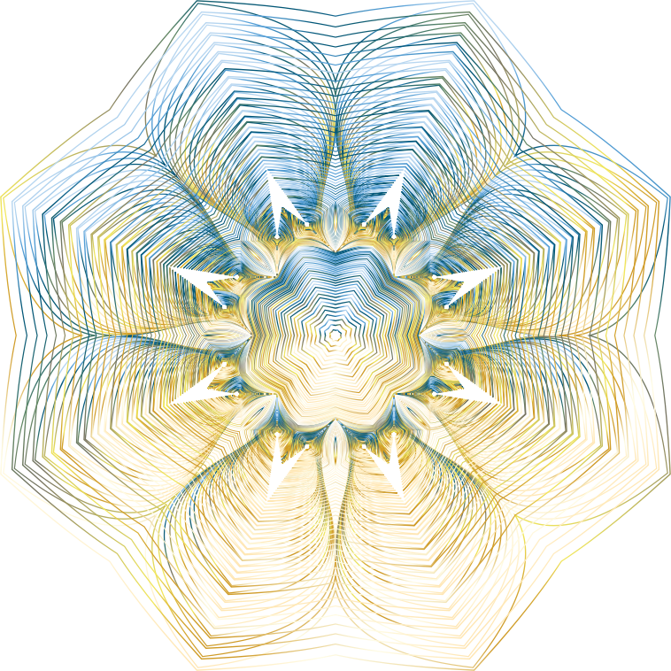 Prismatic Floral Line Art 5 No Background - Drawing (758x758), Png Download