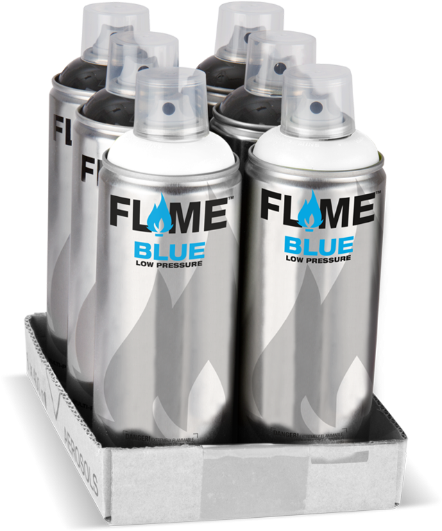 Flame Blue Ultra Acrylic Paint 6x 400ml B&w-pack (800x800), Png Download