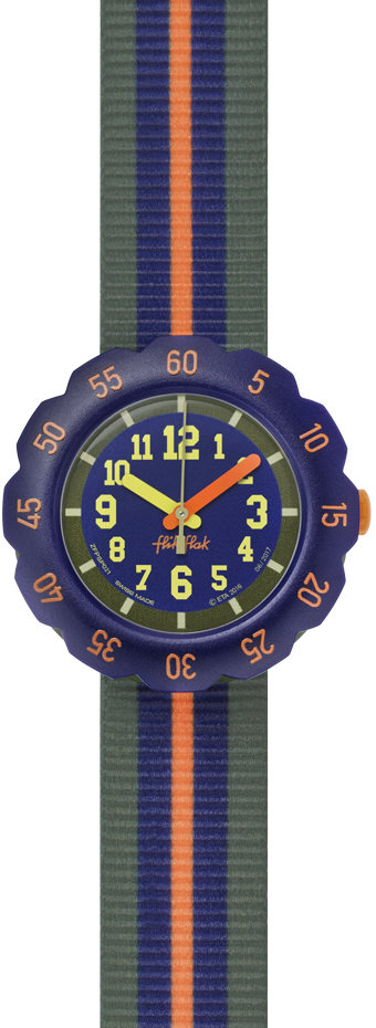 Orange Line - Flik Flak Orange Line, Fpsp021, Kids Watch, Green, (340x930), Png Download