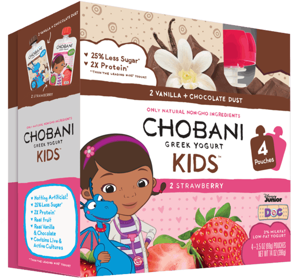 Get Your Kids Psyched For The New School Year With - Chobani Tots Yogurt, Greek, Whole Milk, Disney, Apple (600x574), Png Download