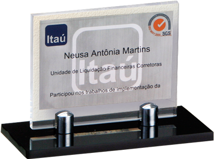 Trefeu Acrilico Metal Totem Vertical Com Vidro Totem - Iso 9001 (600x514), Png Download