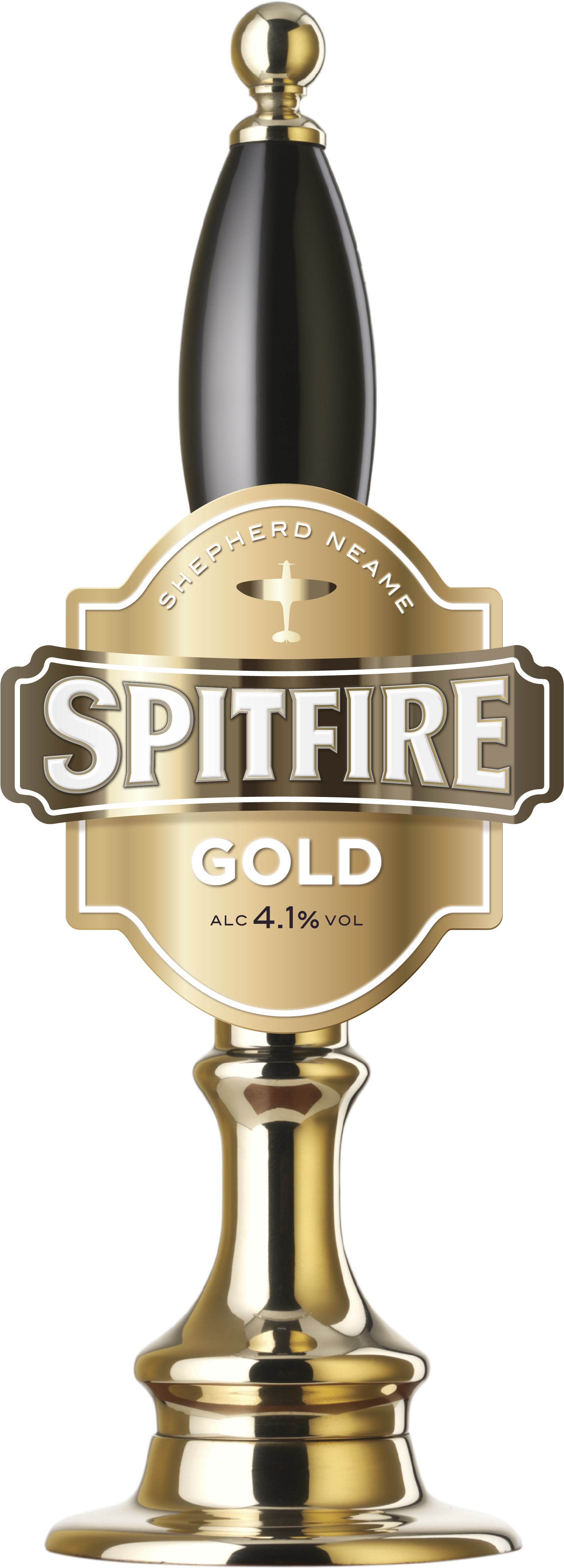 Spitfire Gold Pump Clip - Gloucester Gold (1777x4780), Png Download