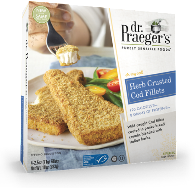Wild Caught Cod Fillets Coated In Panko Bread Crumbs - Dr. Praeger's Sensible Foods Broccoli Pancakes - 6 (660x660), Png Download