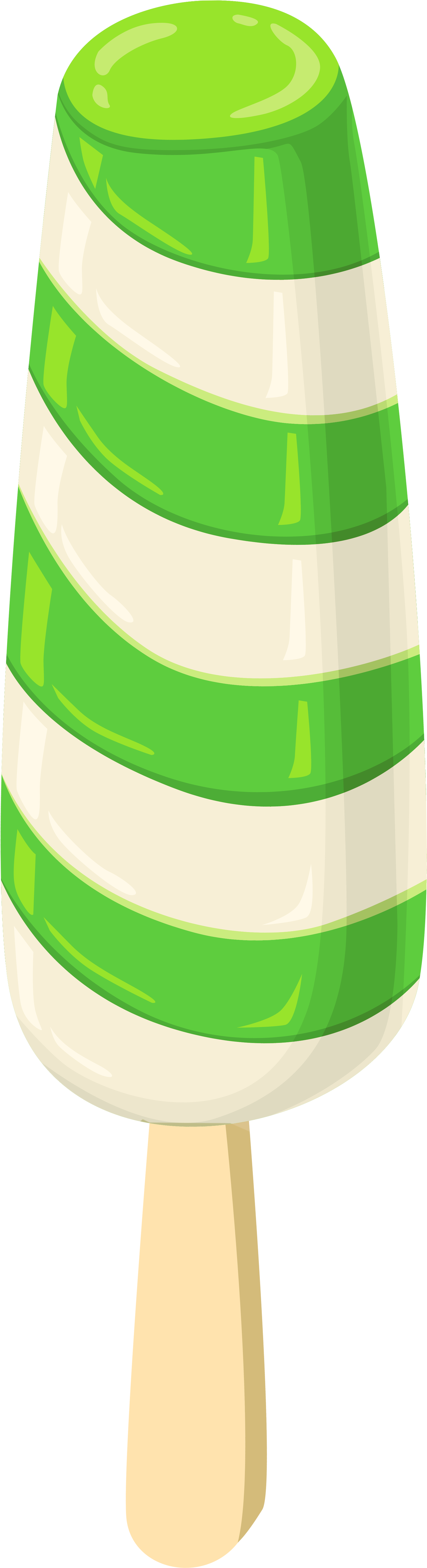 Cupcake & Bolos E Etc - Green And White Ice Cream (1860x6333), Png Download