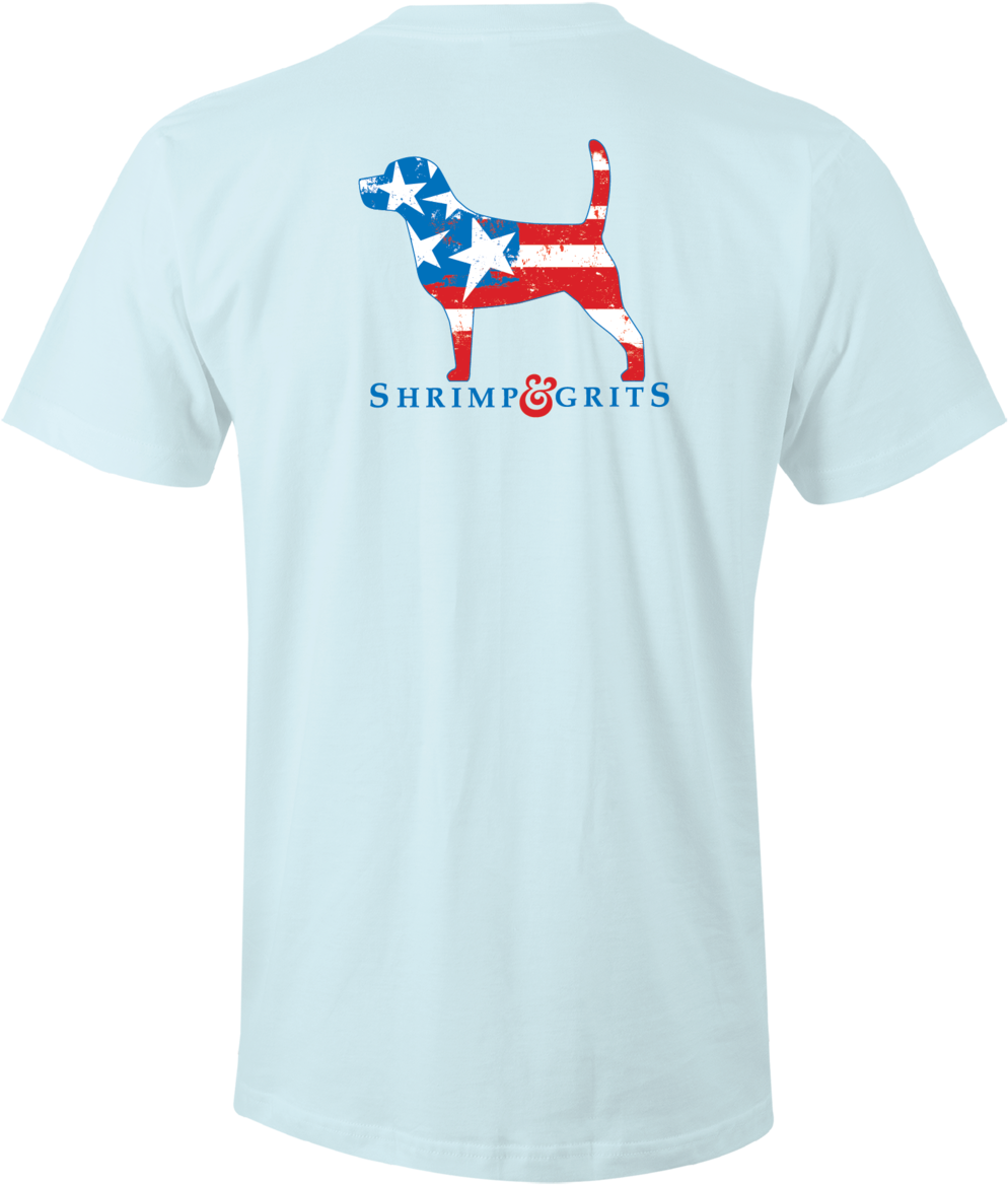 Shrimp & Grits Usa Pup T- Ice Blue - Shrimp And Grits (1000x1175), Png Download