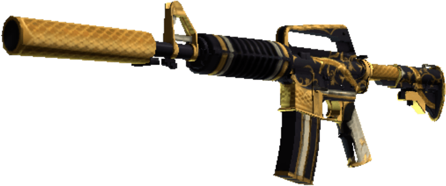 Golden Coil - M4a1 S Золотая Спираль (912x516), Png Download