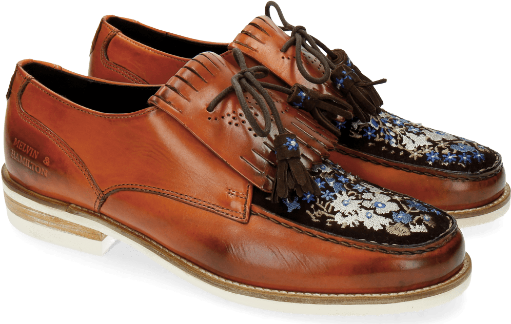 Derby Shoes Kelly 9 Baby Brio Orange Suede Mid Brown - Melvin & Hamilton (1024x1024), Png Download