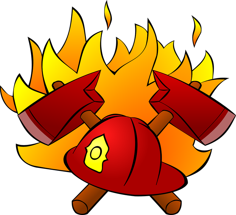 Cartoon Fire Png Cartoon Fire Png 4421757 Shop Of Clipart - Custom Firefighter Symbol Sticker (792x720), Png Download