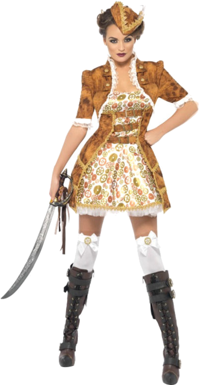 Sexy Steampunk Pirate Costume (500x793), Png Download