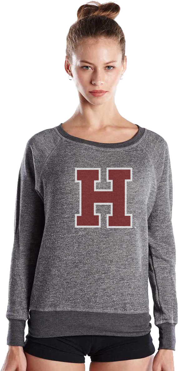 Harvard University Women's French Terry Raglan Boatneck - Raglan Sleeve (900x1200), Png Download