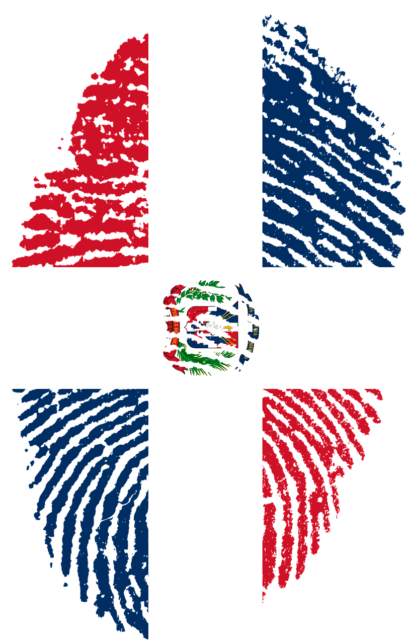 Travel, Dominican Republic Flag Fingerprint Countr - Dominican Republic Flag Art (809x1280), Png Download