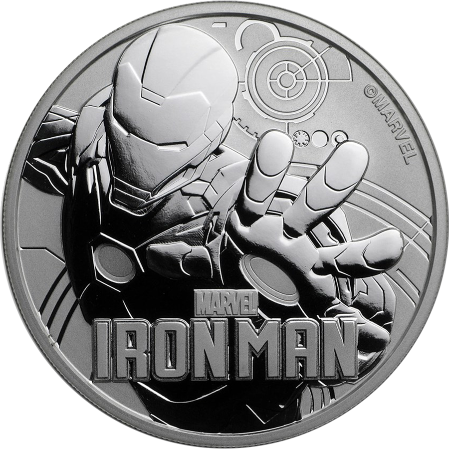 2018 Tuvalu Marvel Series - 2018 1 Oz Tuvalu Marvel Series Ironman .9999 Silver (900x900), Png Download