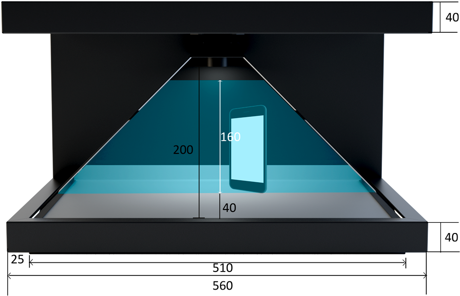 2 Measurement Front - Holographic Display (1000x642), Png Download