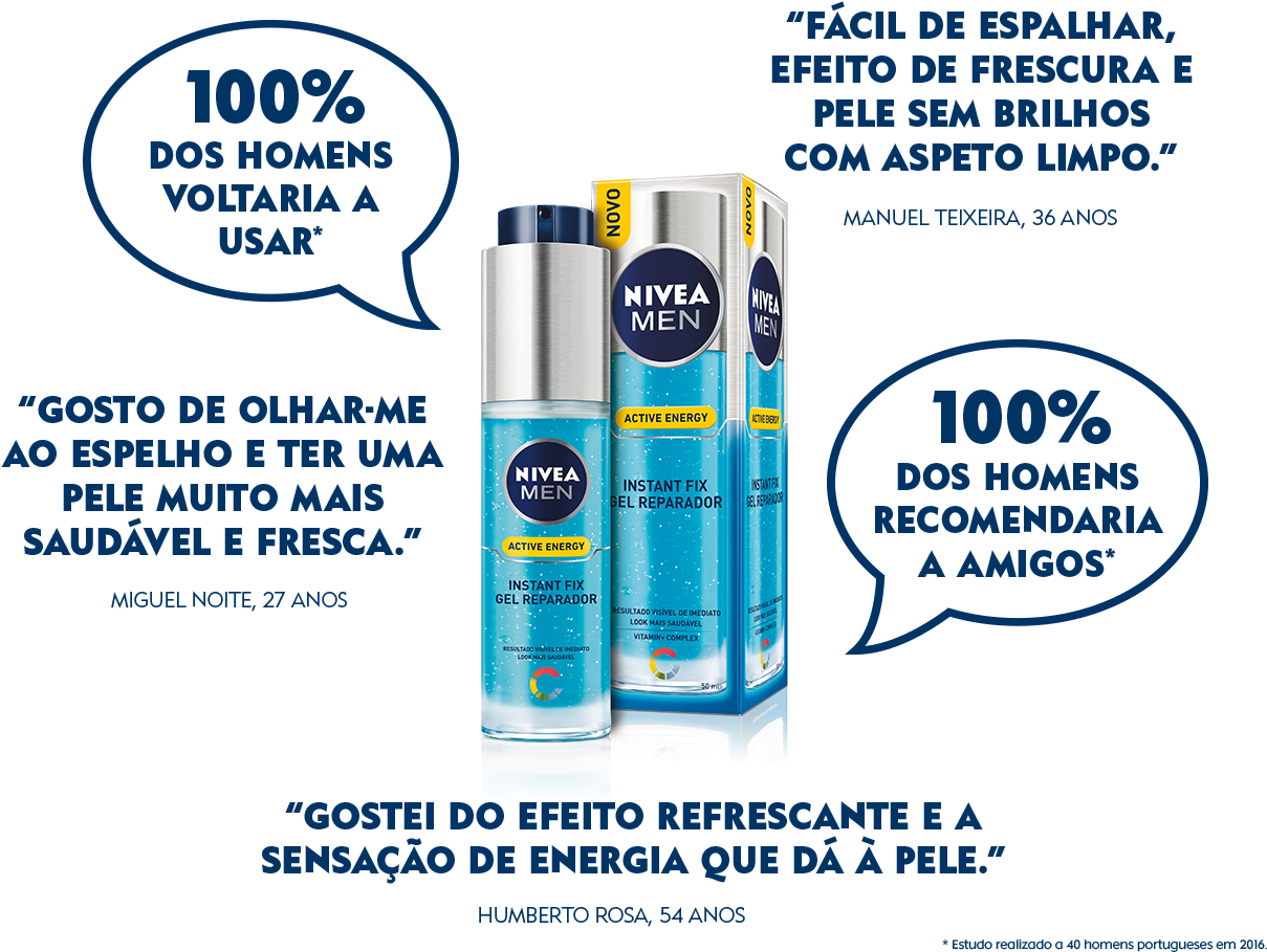 Testemunhos Nivea Men Instant Fix - Nivea (1366x1074), Png Download