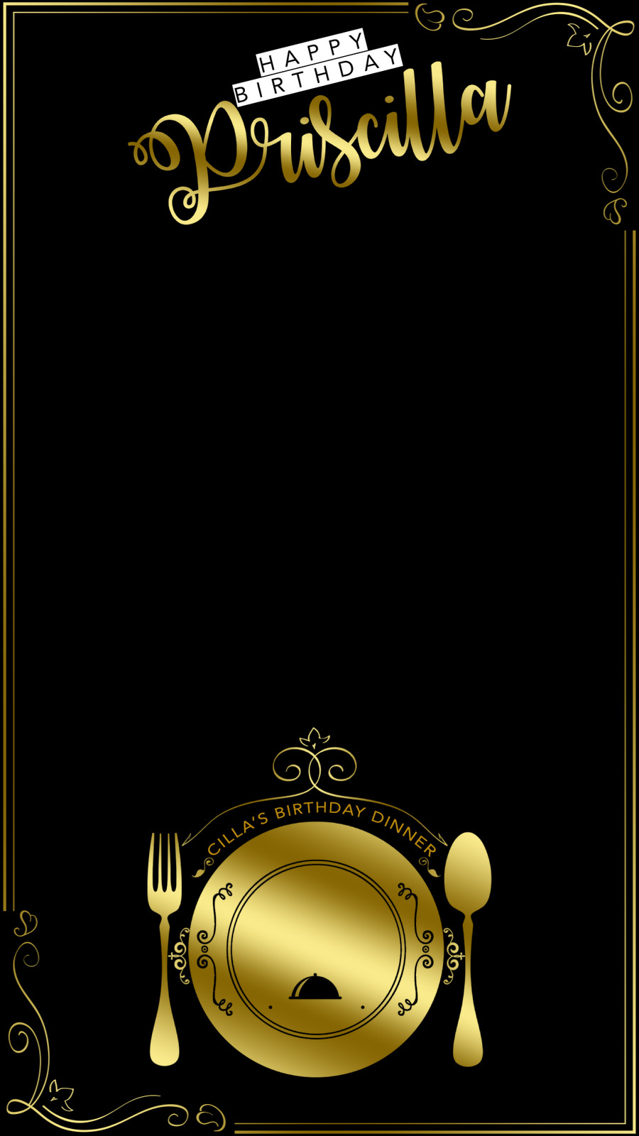 Priscilla's Birthday Dinner Snapchat Filter - Circle (900x1600), Png Download
