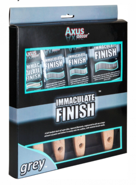 Axus Grey Immaculate Finish Brush 4 Pack - Axus Décor Immaculate Finish Brush Set - Grey (750x750), Png Download