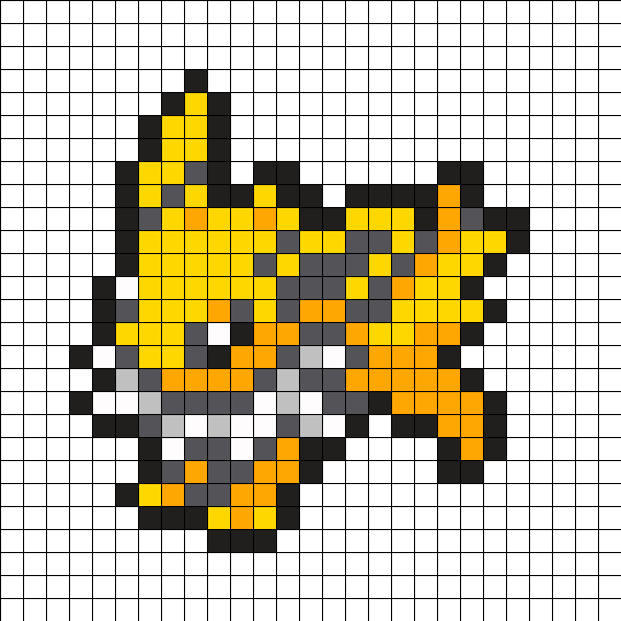#135 Jolteon - Pokemon Perler Pattern Jolteon (567x567), Png Download