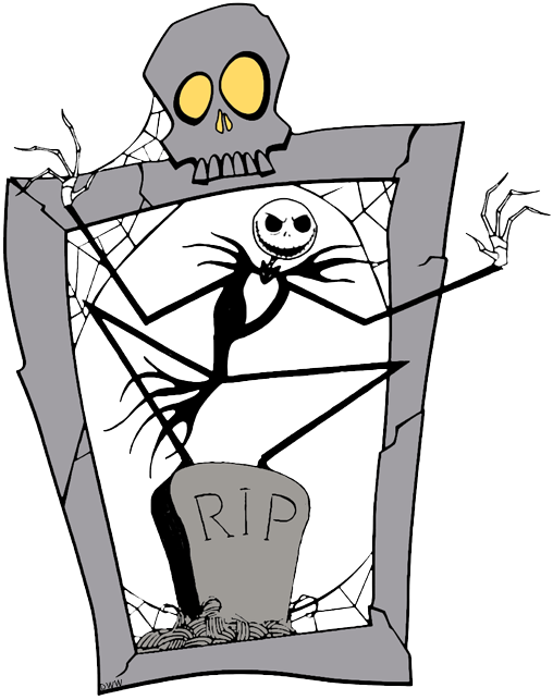 Jack Skellington Behind Tombstone - Jack Skellington (508x643), Png Download