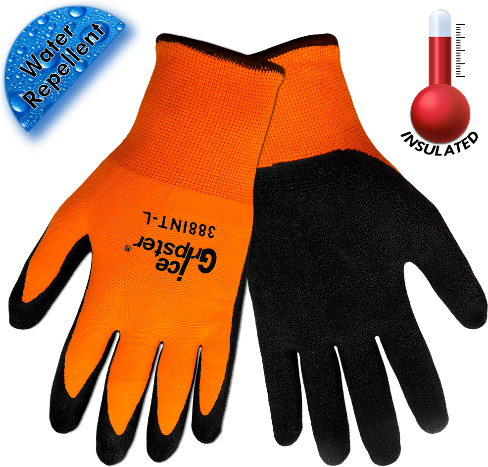 Ice Gripster™ 388int Water Repellent Thermal Insulated - Global Glove 300int Ice Gripster, High Visibility, (1000x1000), Png Download