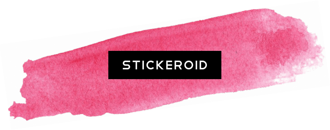Large Pink Watercolor Brush Stroke - Label (1051x414), Png Download